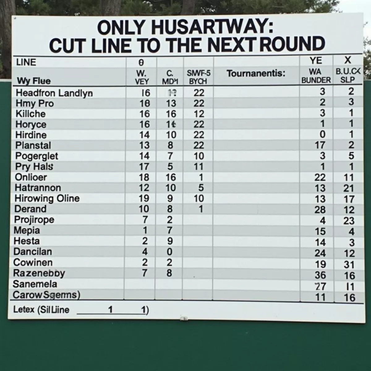 Golf Tournament Leaderboard