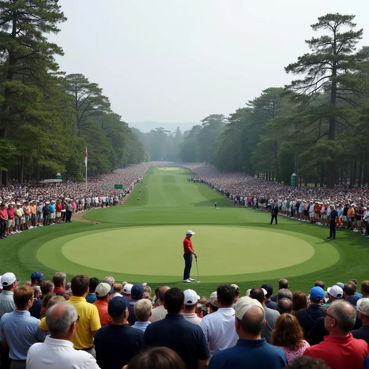 Spectators Watching A Golf Tournament