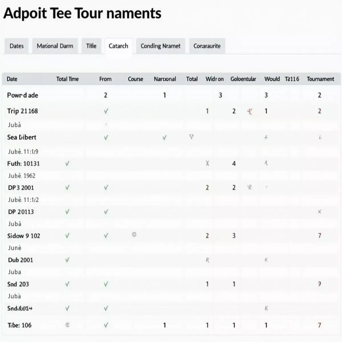 Golf Tournament Tee Times Schedule