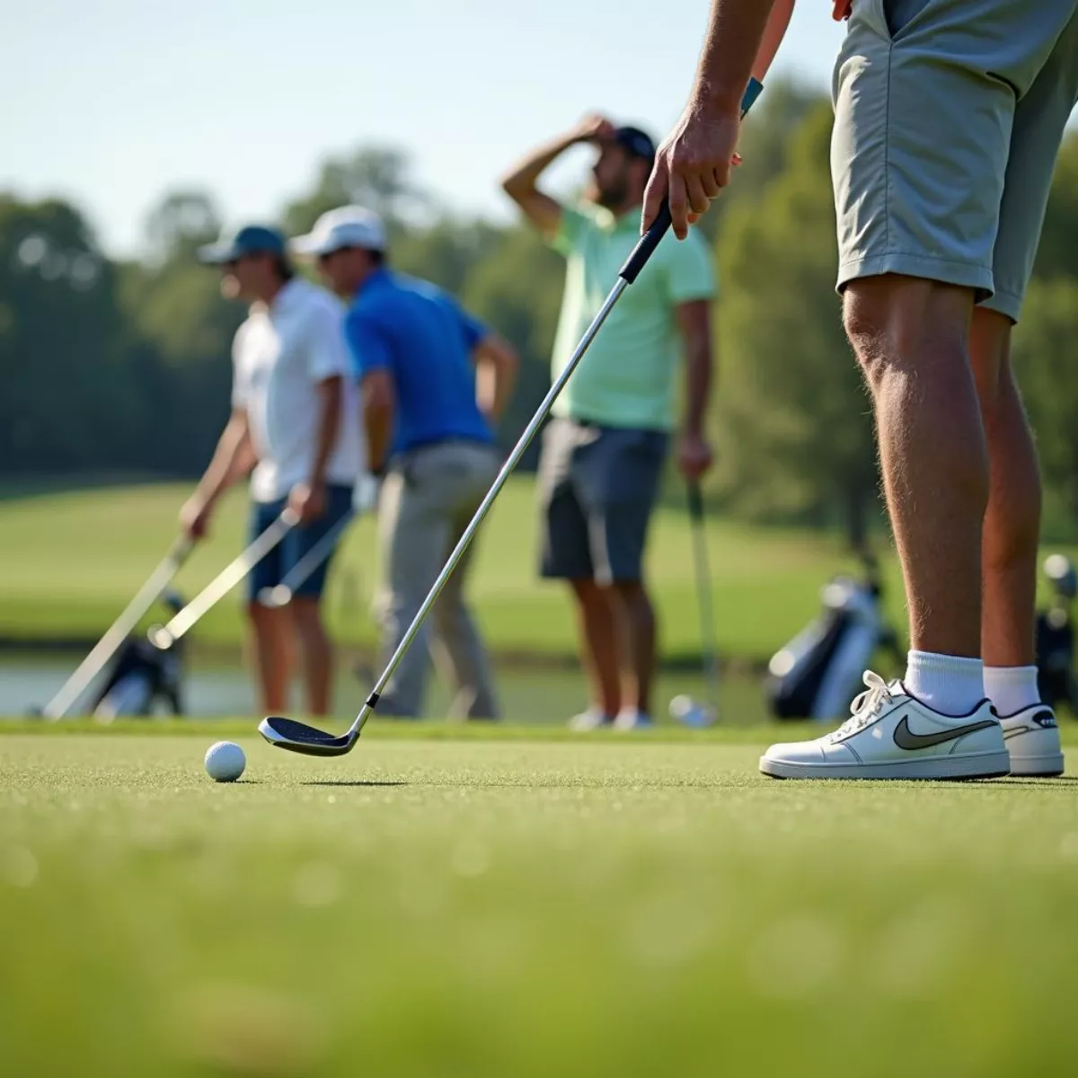 Golfers participating in a tournament at Woodland Golf Club