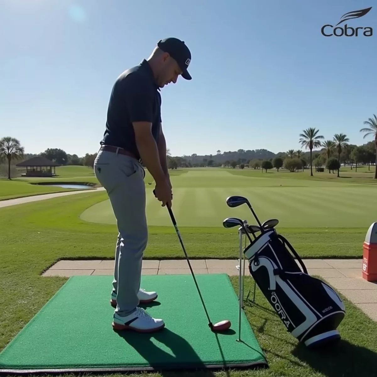 Golfer Adjusting Stance With One Length Irons