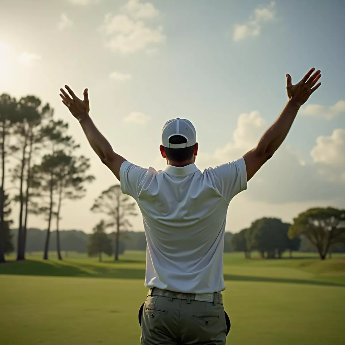 Golfer Celebrating