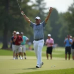 Golfer Celebrating Hole-In-One