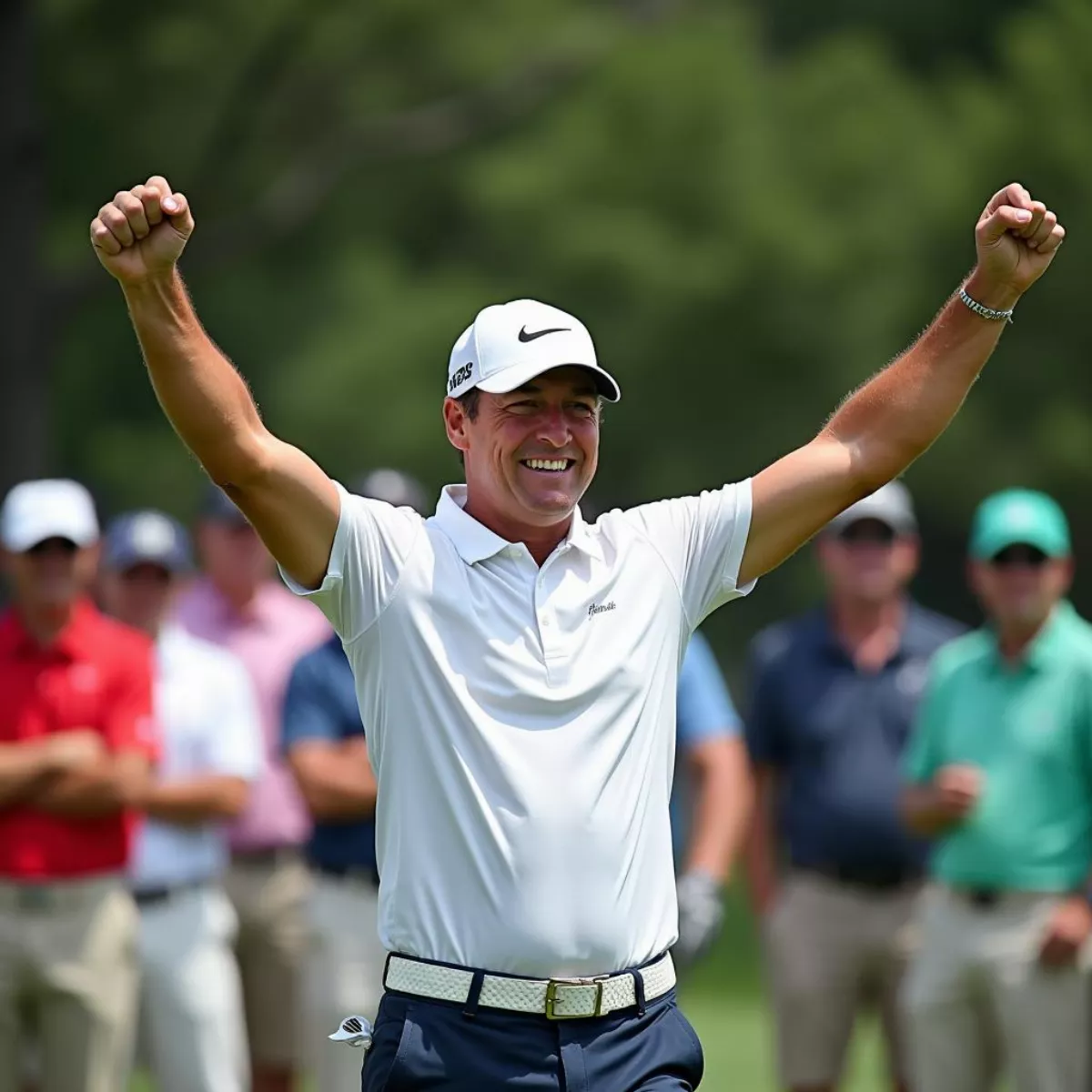 Golfer Celebrating Hole In One