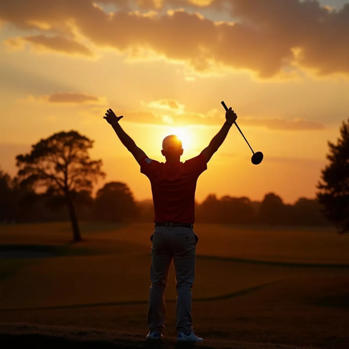 Golfer Celebrating Success