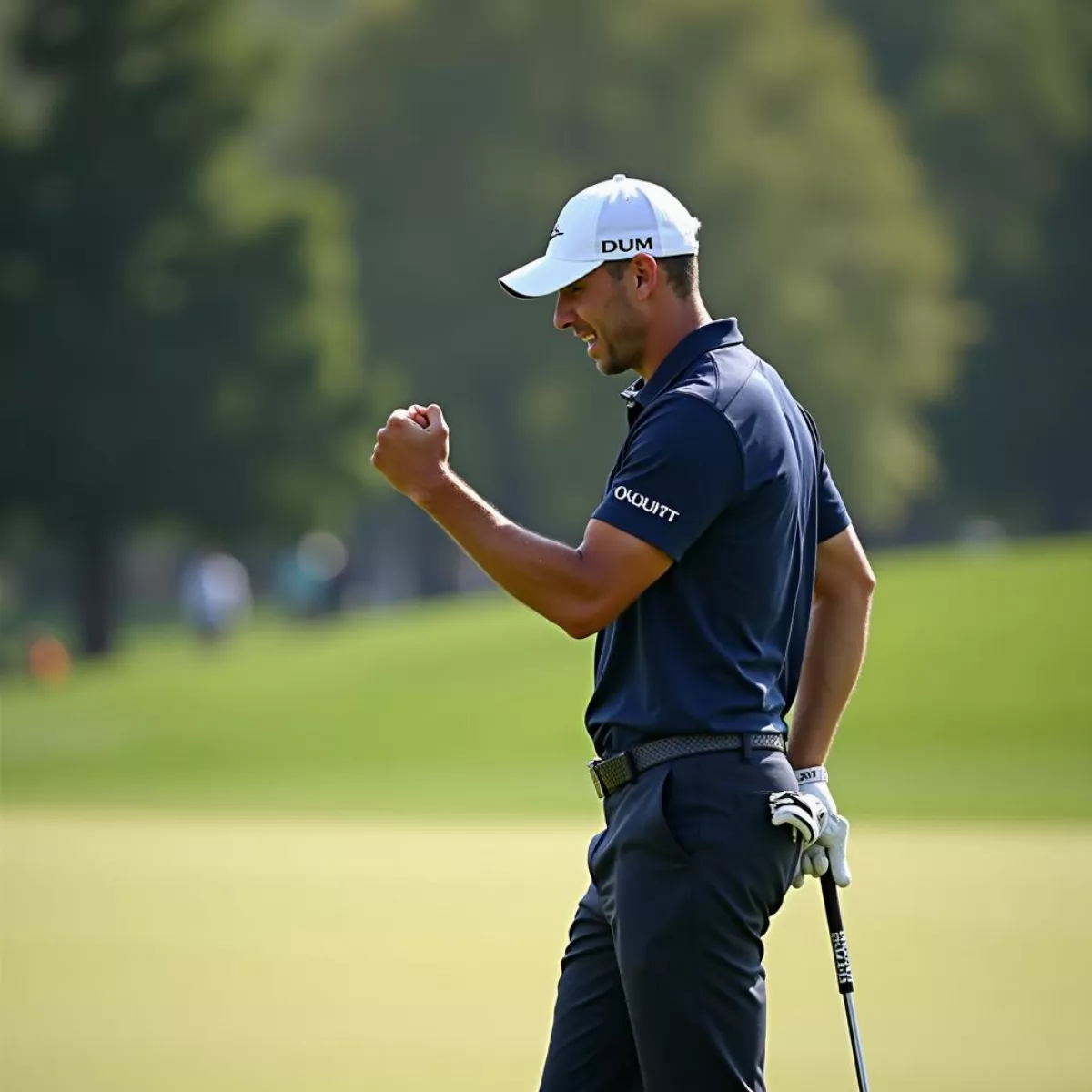 Golfer Celebrating A Successful Shot On The 4Th Hole