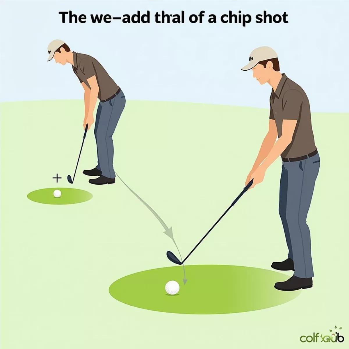 Golfer Executes A Chip Shot