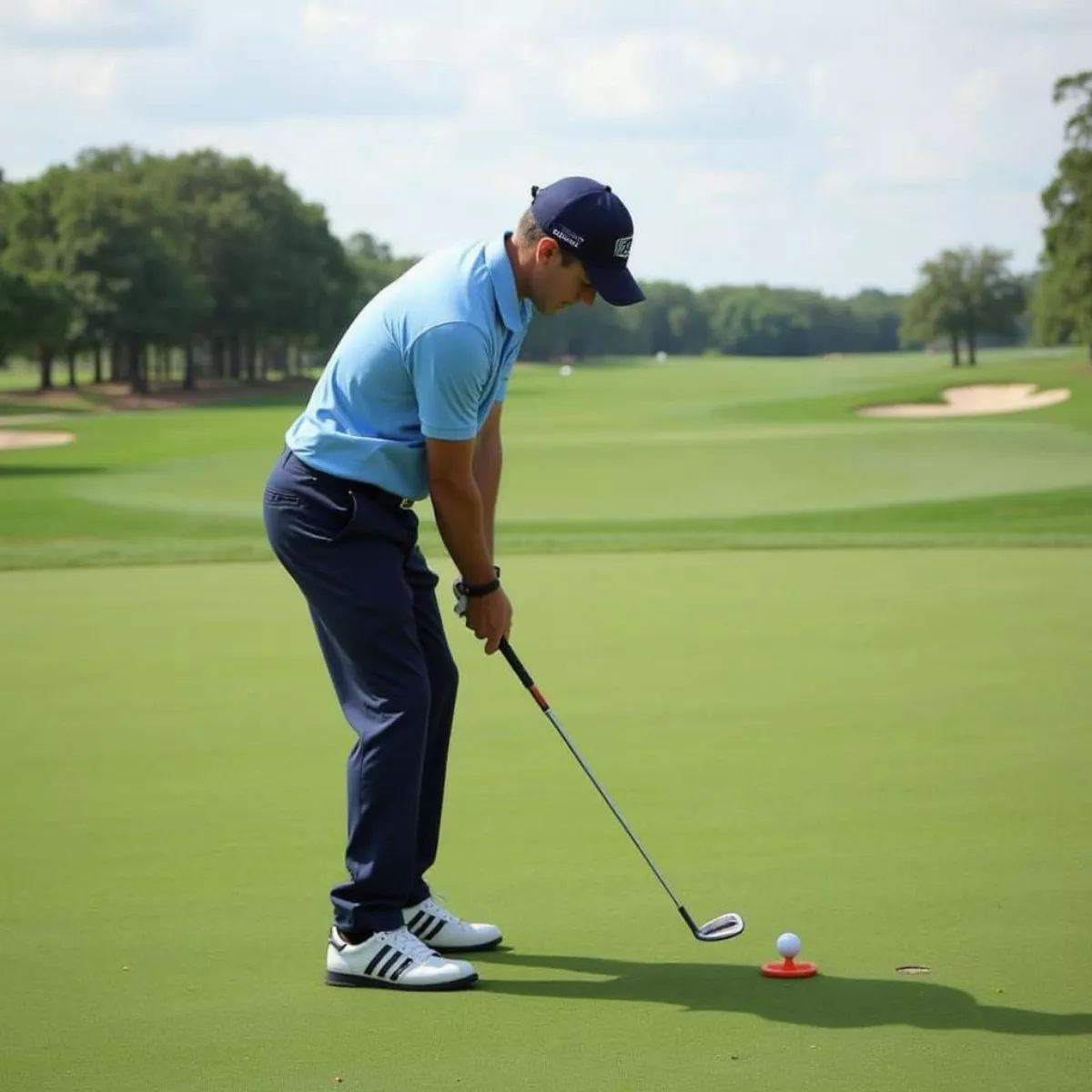 Golfer Chipping Ball Onto Green