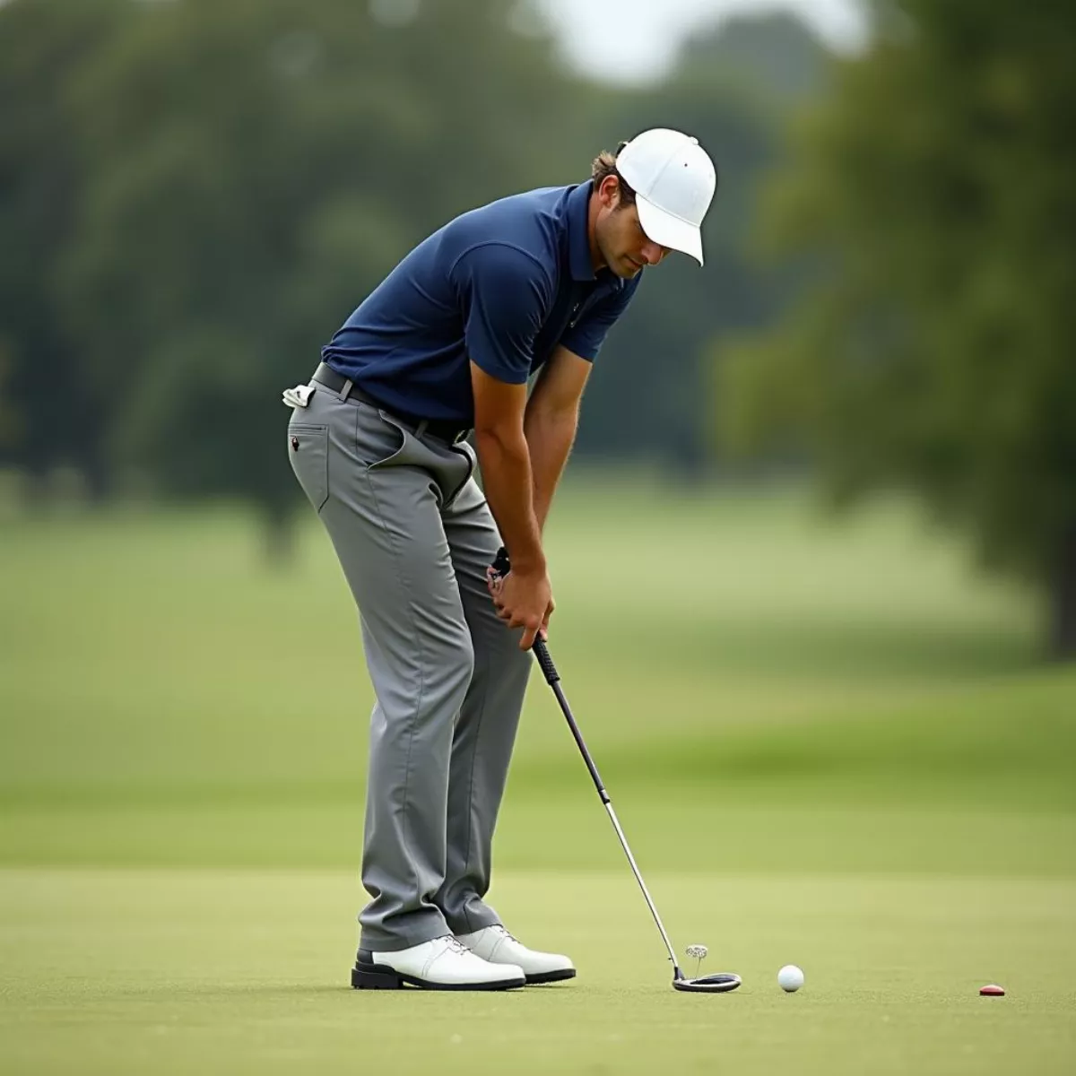 Confident Golfer Chipping