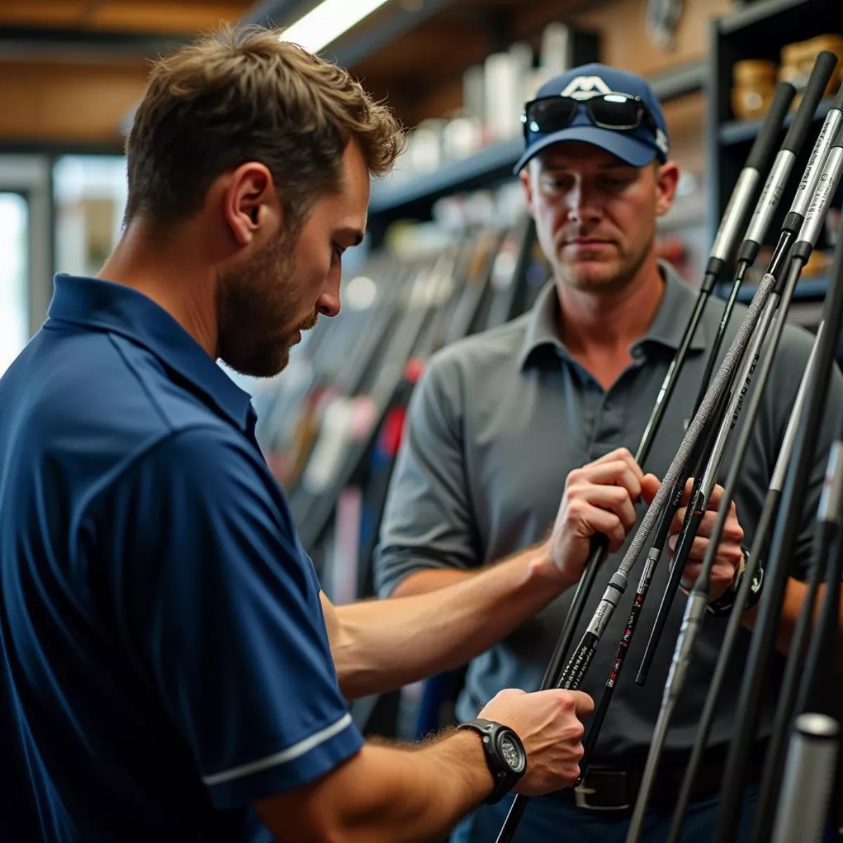 Golfer Choosing Driver Shaft