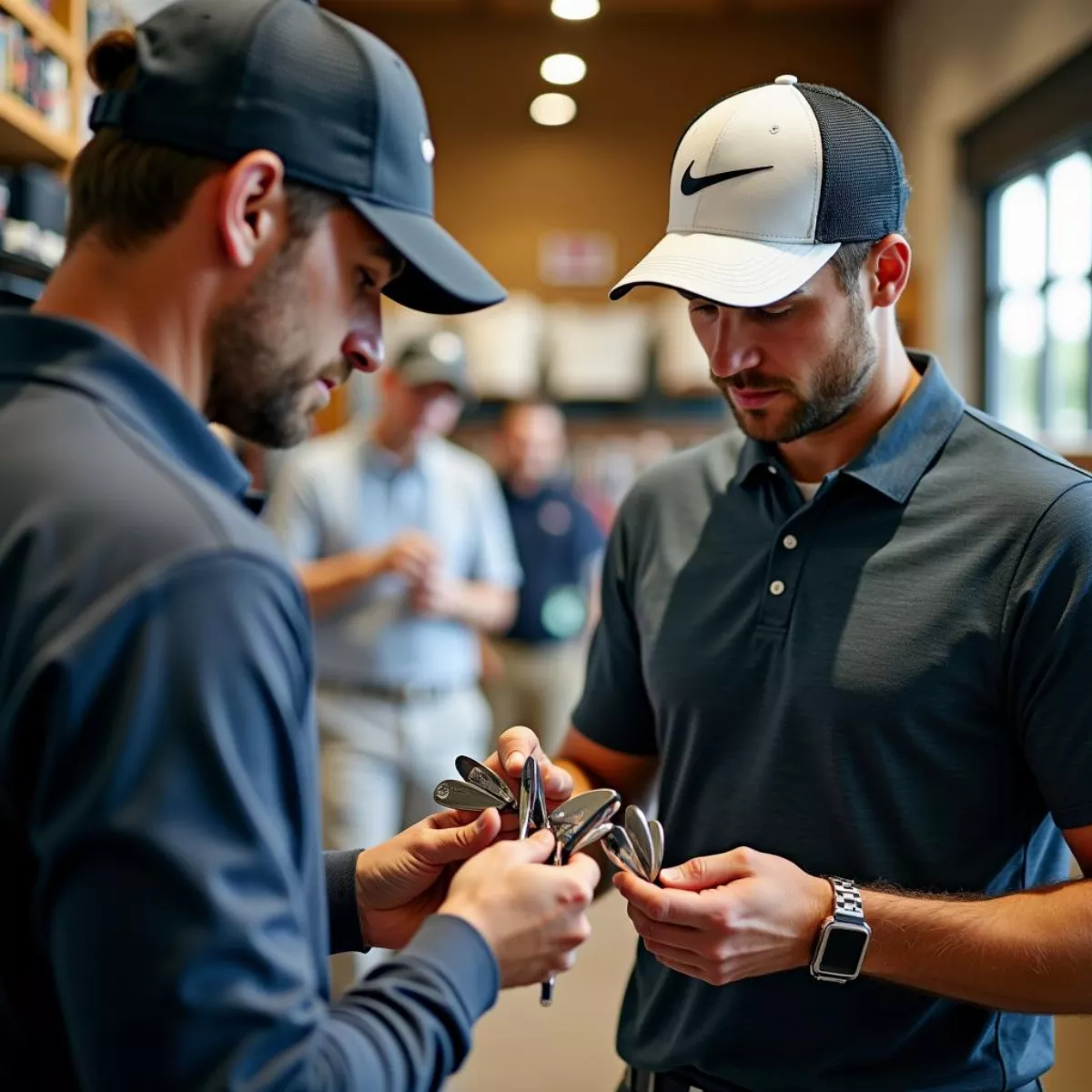 Golfer Choosing Gap Wedge