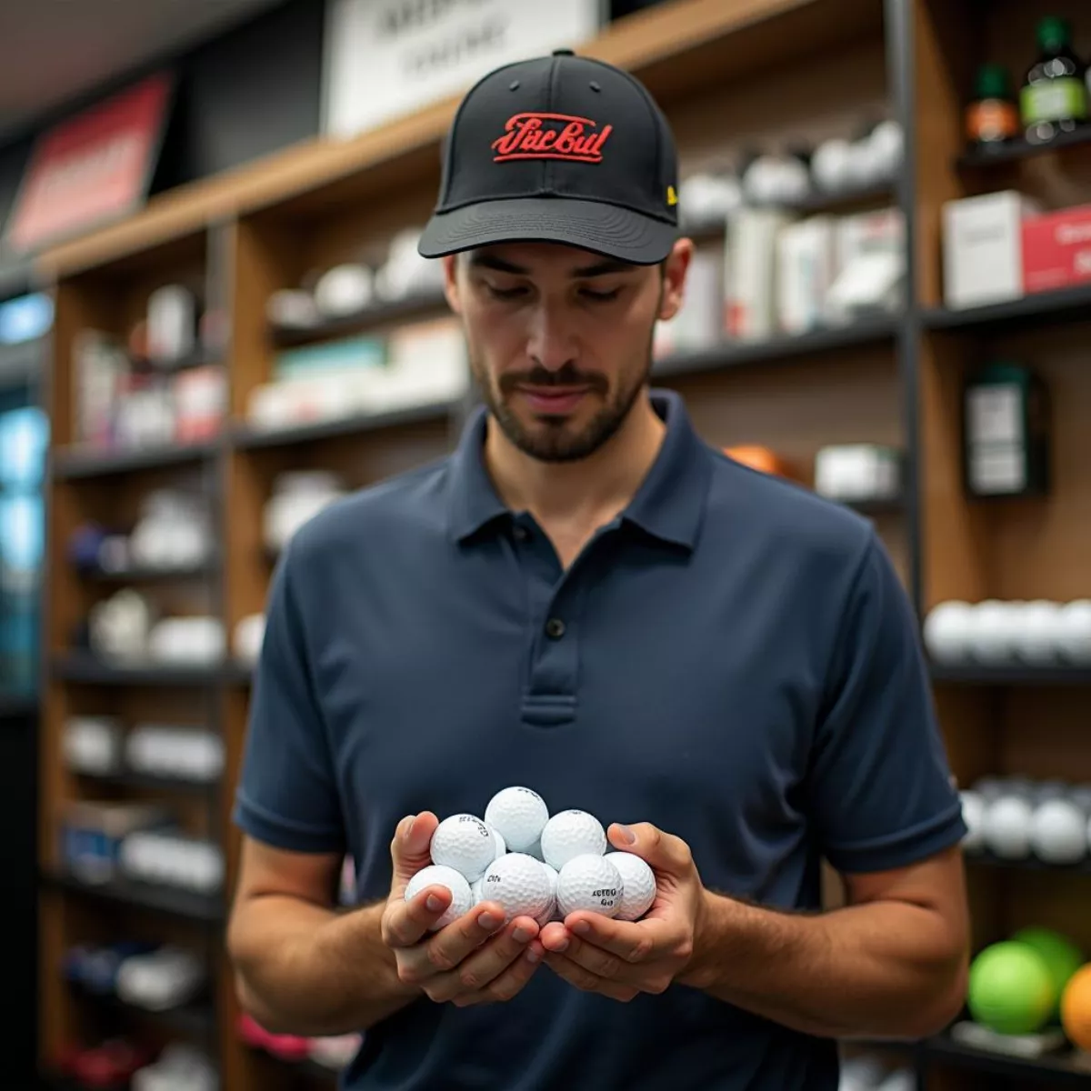 Golfer Selecting A Golf Ball