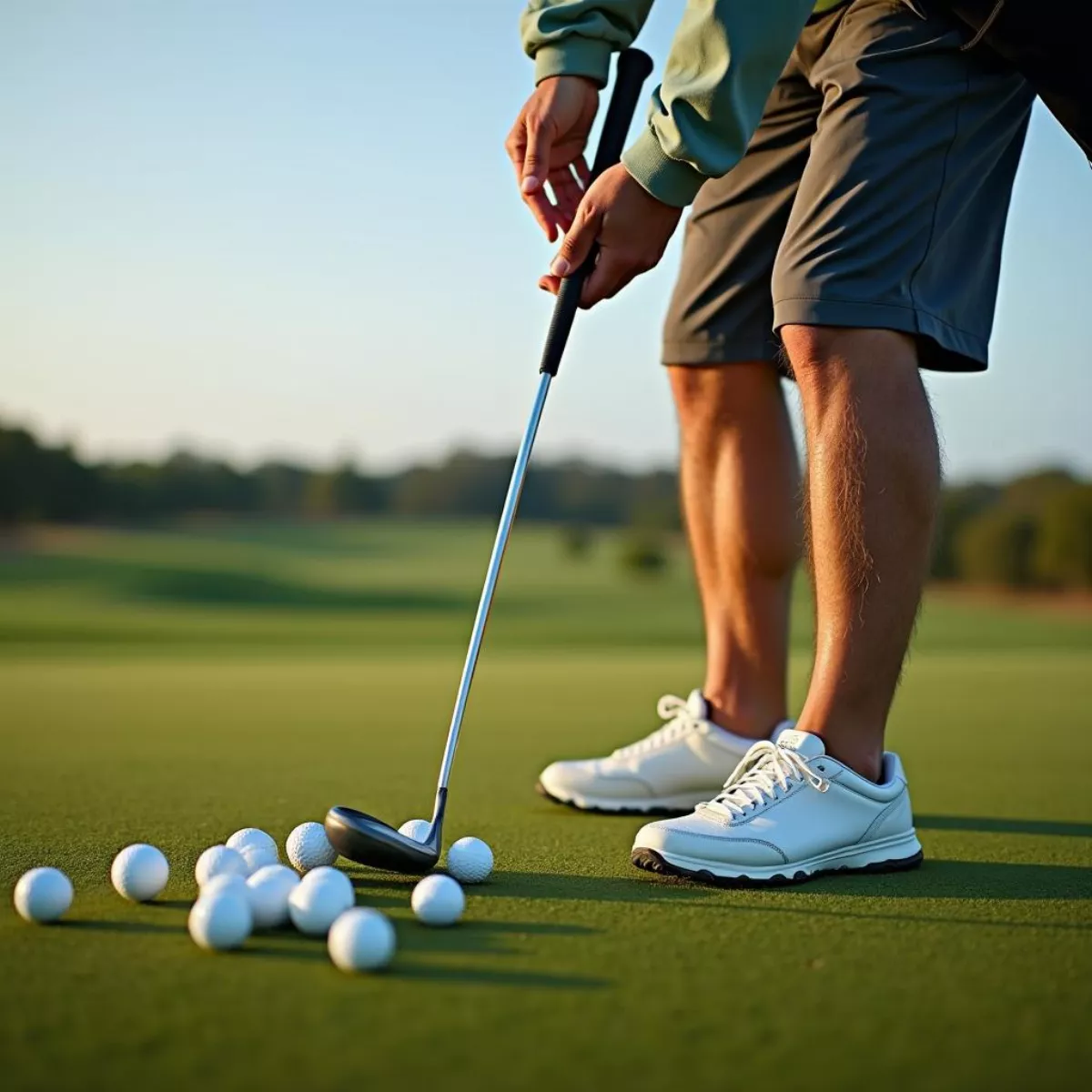 Golfer Choosing Golf Ball