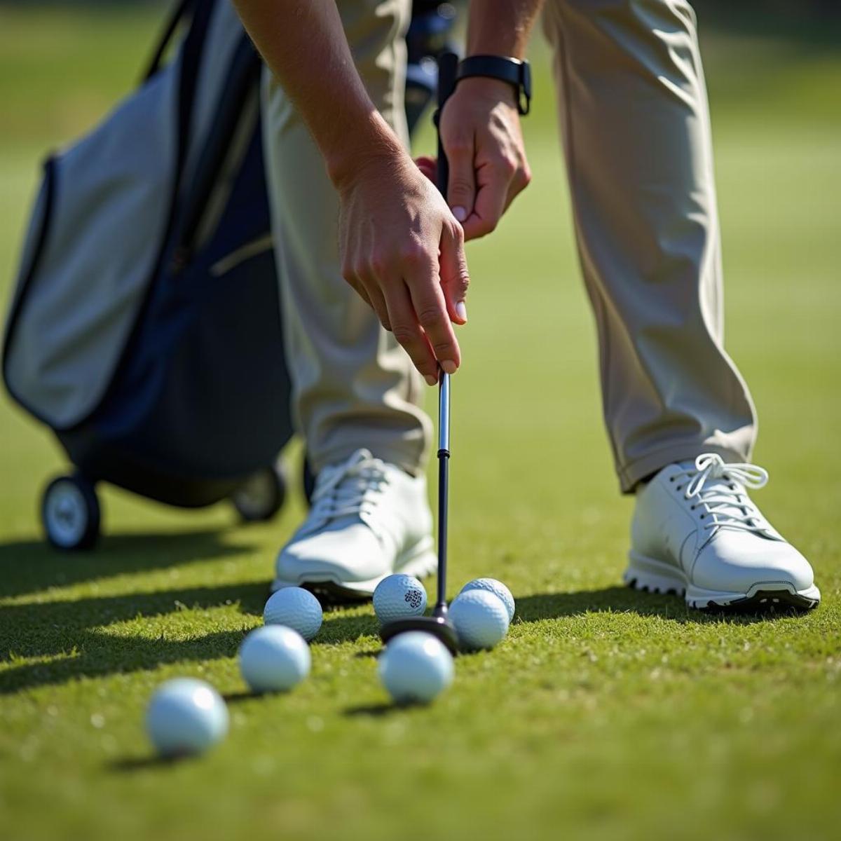 Golfer Choosing Golf Ball