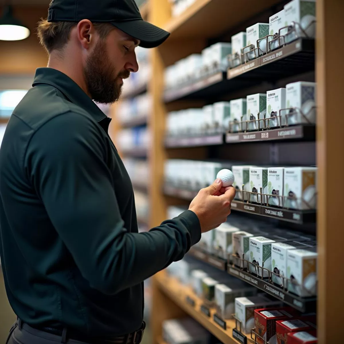 Golfer Selecting Golf Ball