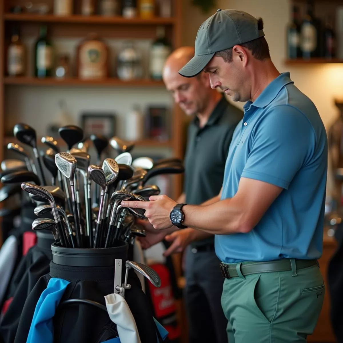 Golfer Choosing Golf Club