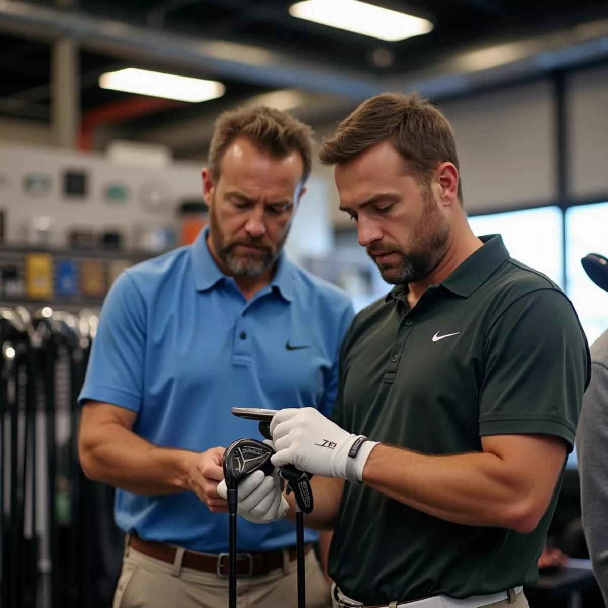 Golfer Selecting Golf Clubs