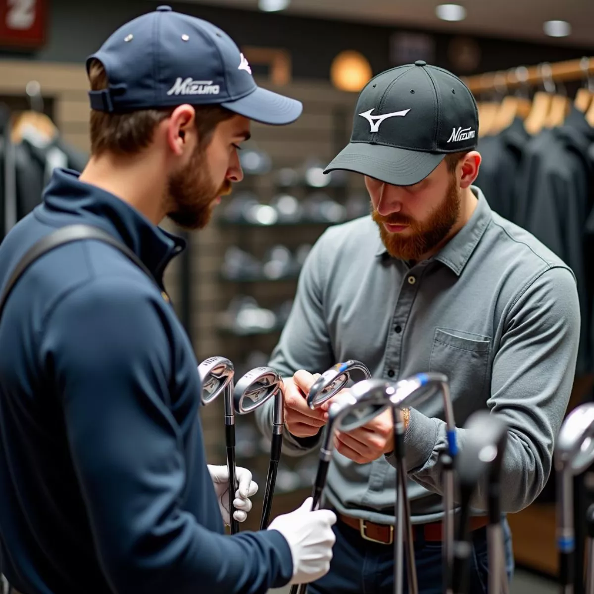 Golfer Choosing Mizuno Irons