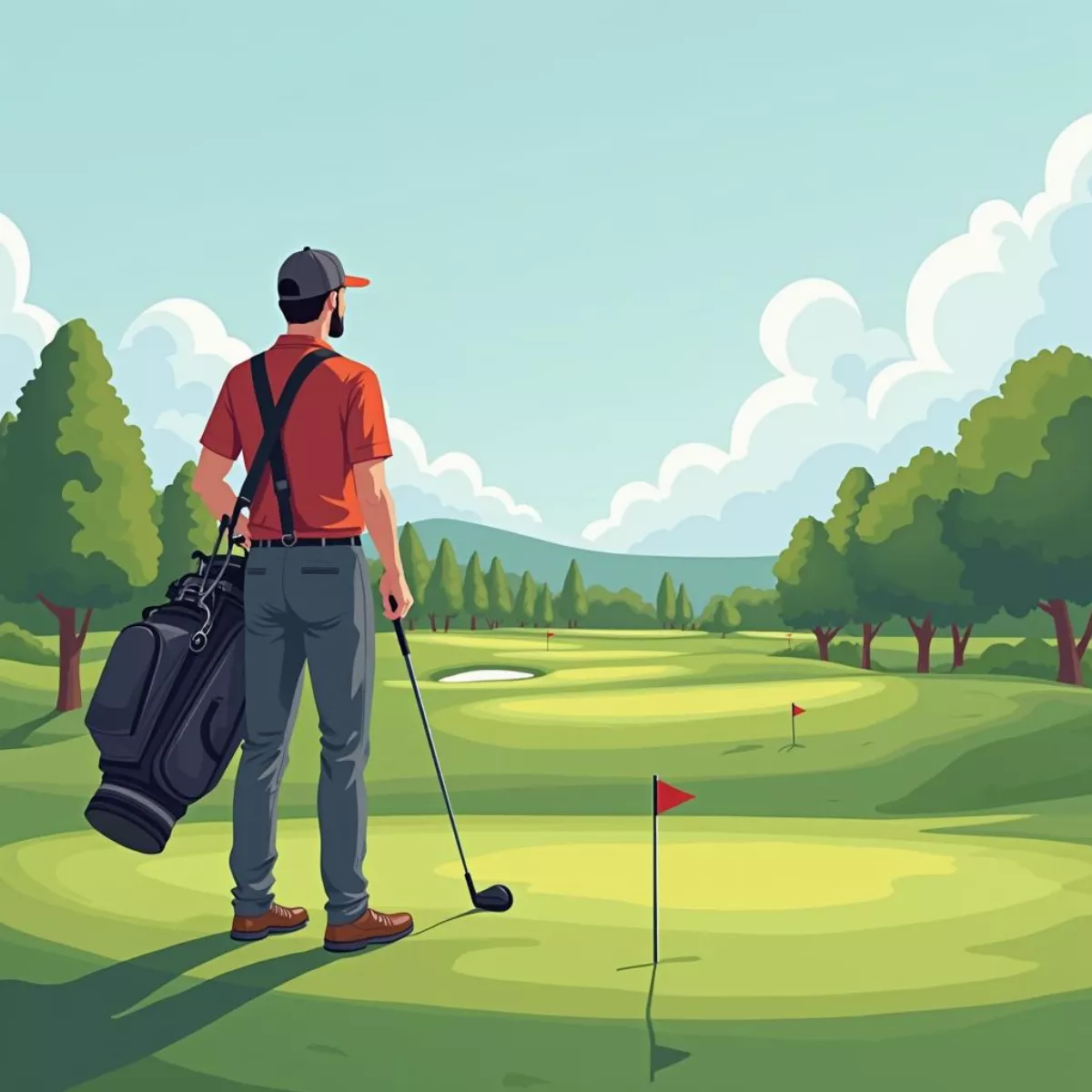 Golfer Contemplating Tee Box Choice