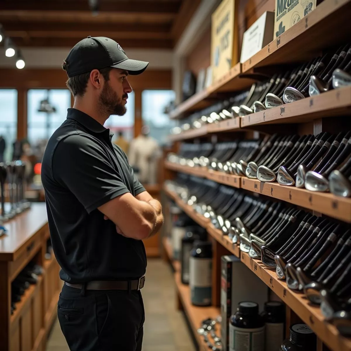 Golfer Choosing A Wedge