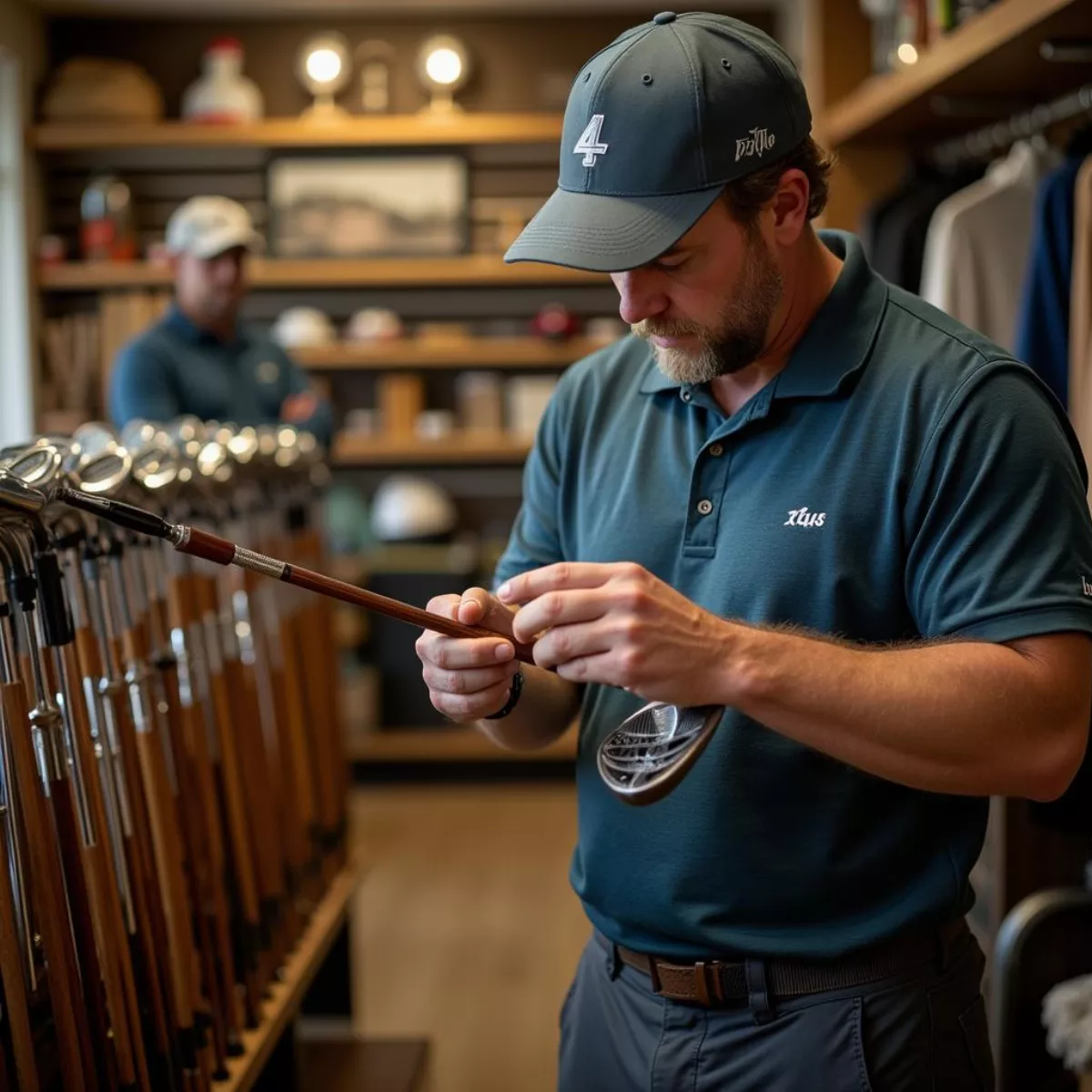 Golfer Choosing A Wooden Club