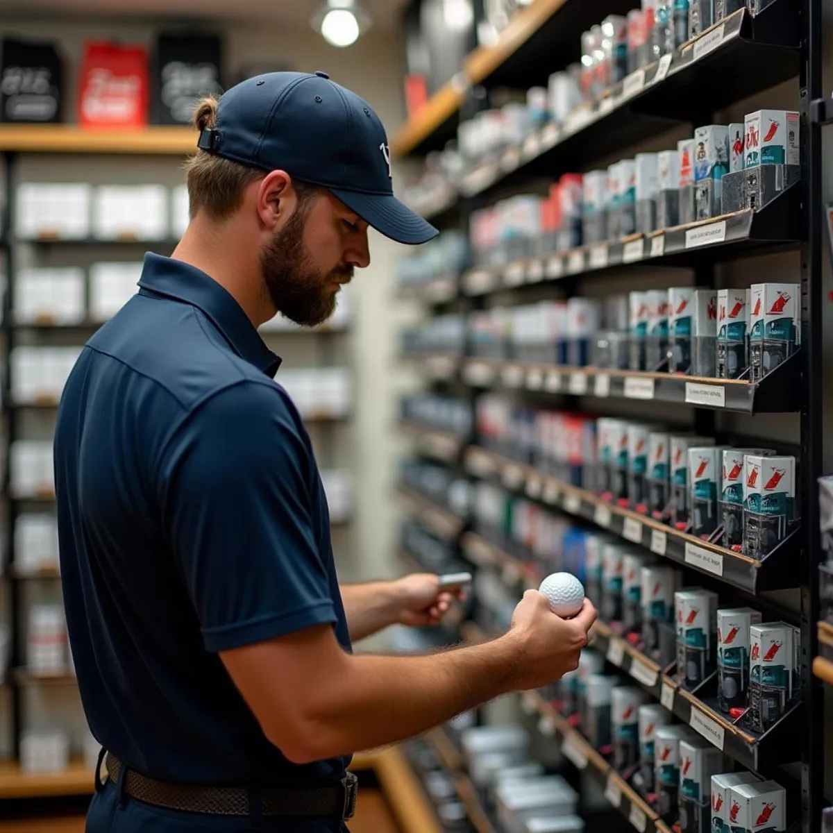 Golfer Choosing X Out Golf Balls