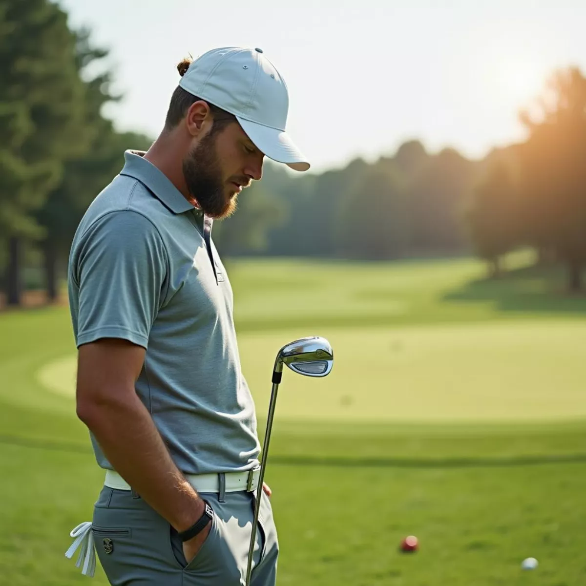 Golfer Contemplating Club Fitting