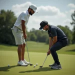 Golfer Experiencing Yips During Putt