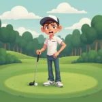 Stressed golfer on the course