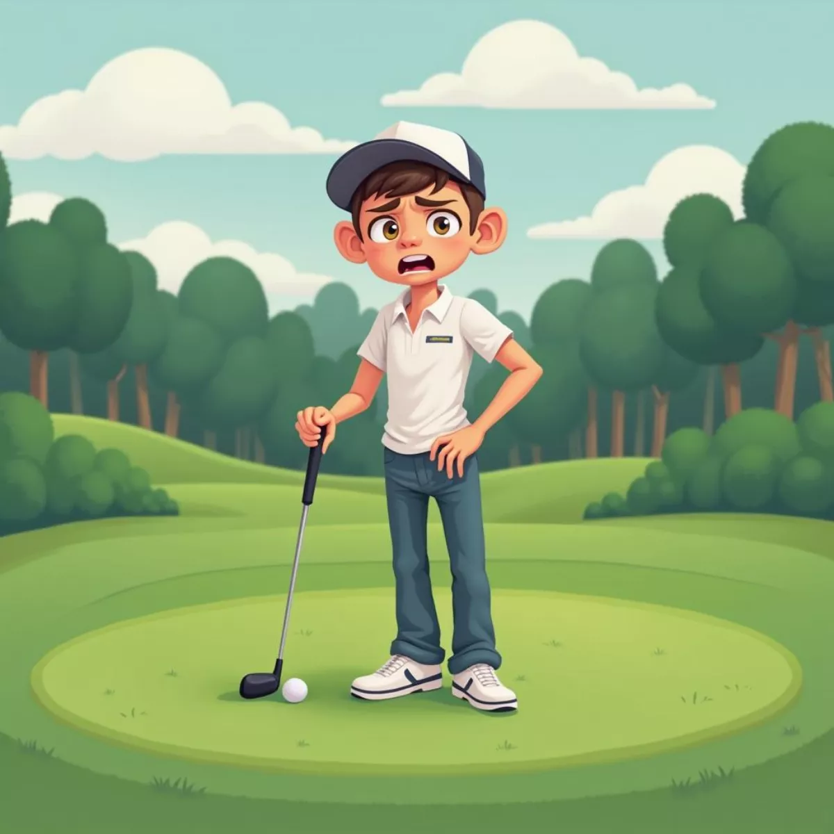 Stressed Golfer On The Course