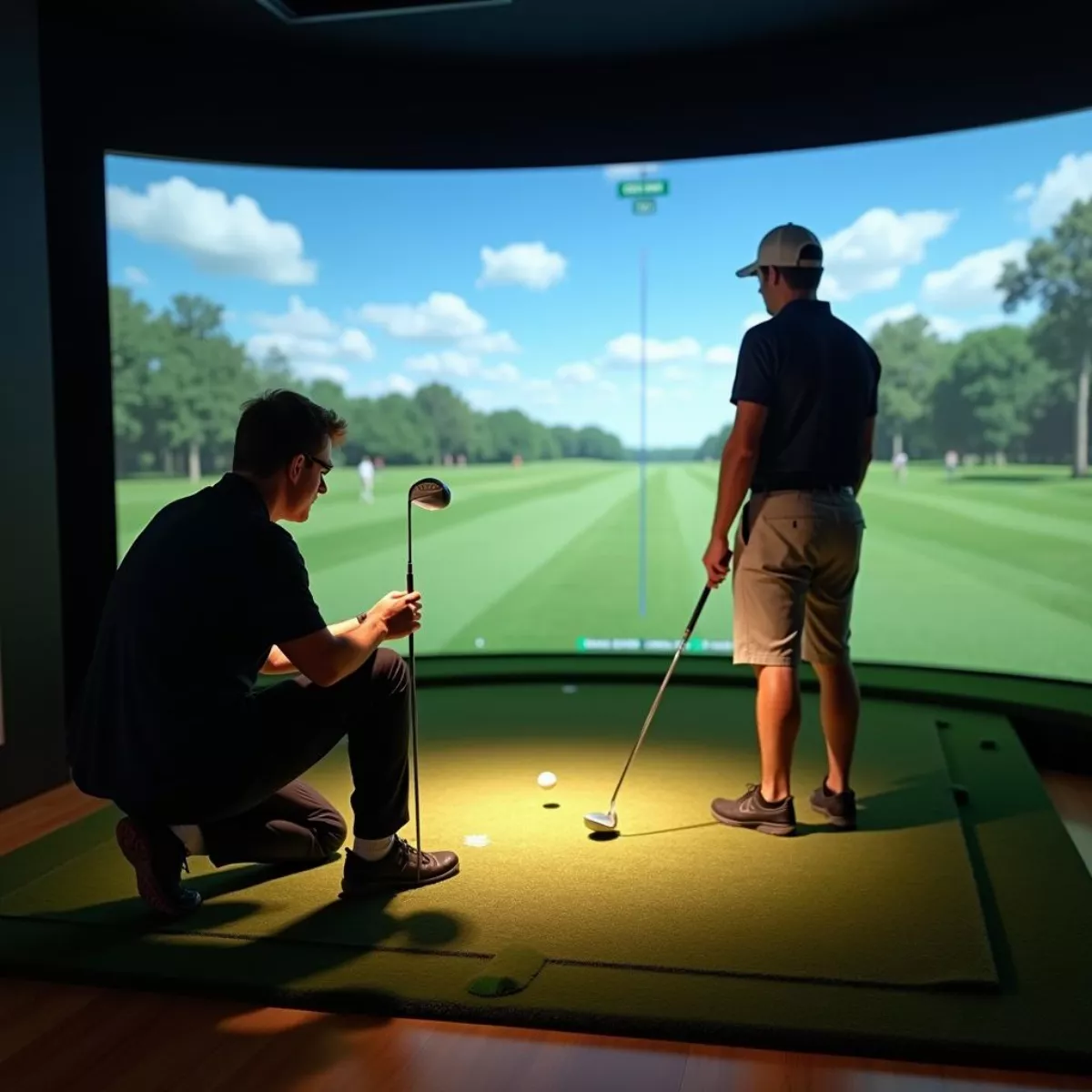 Golfer Getting Fitted For Clubs