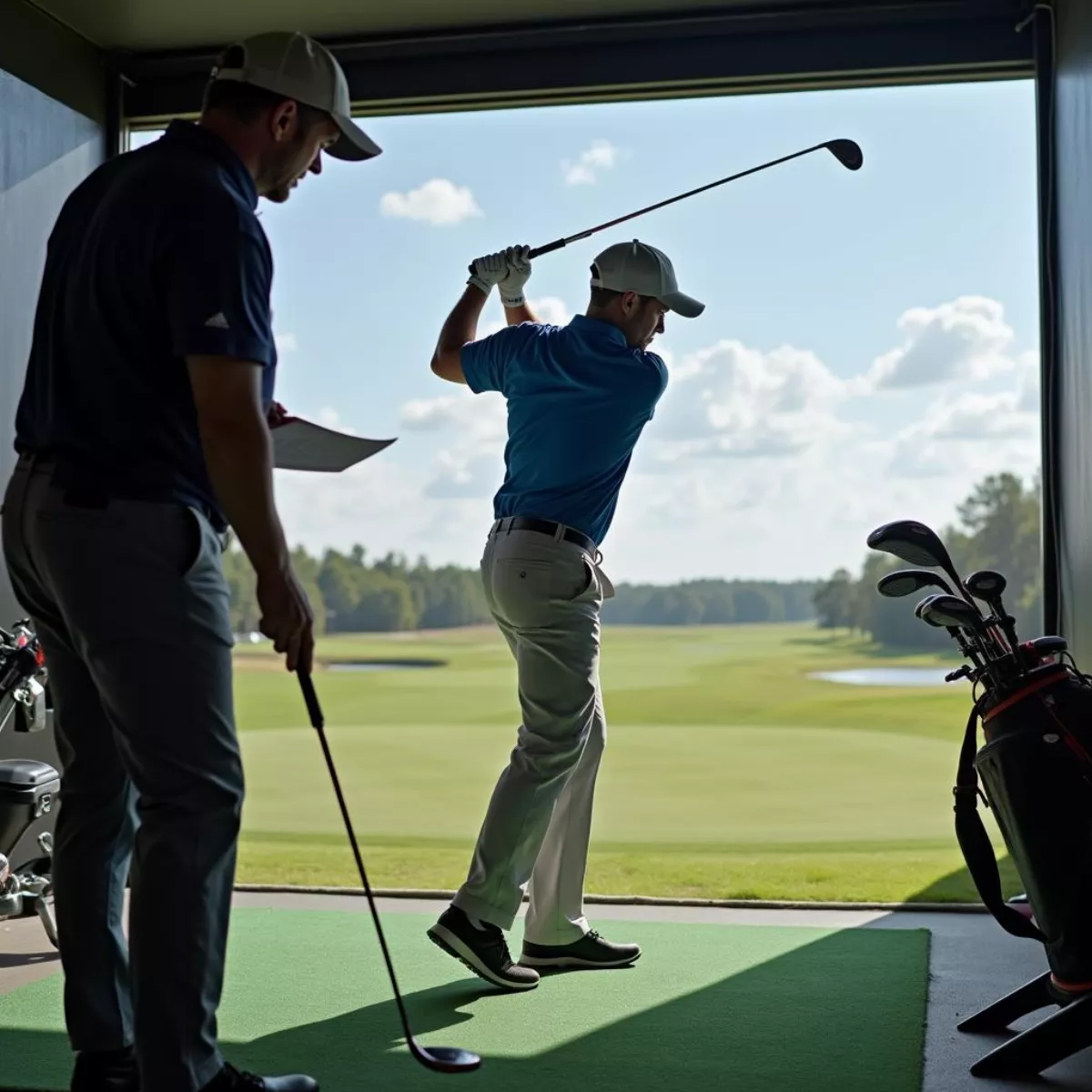 Golfer Getting Fitted For Hybrid