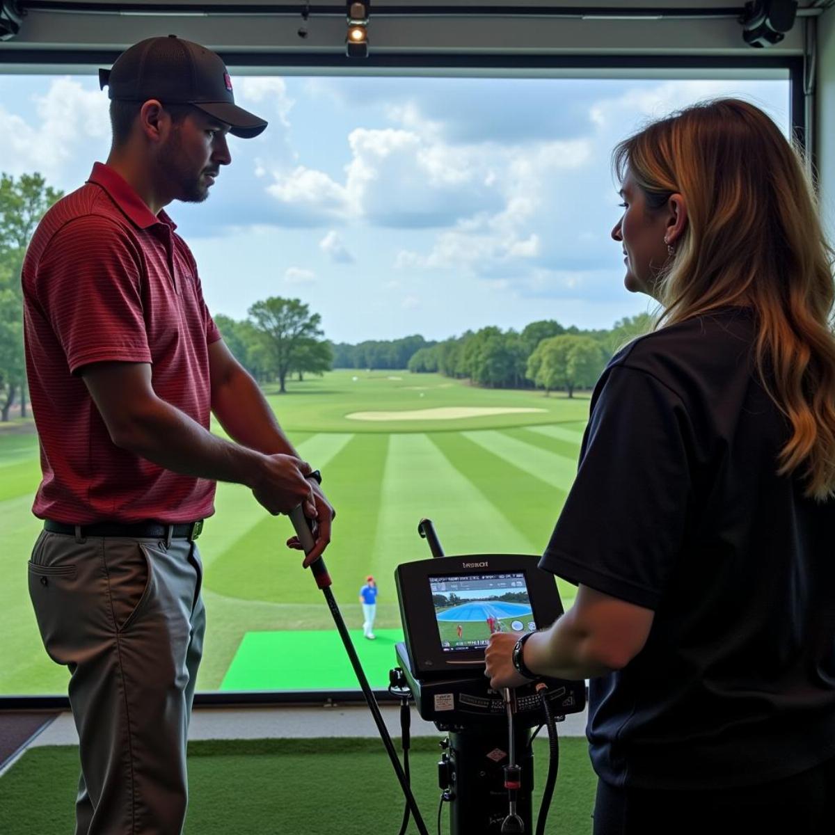 Golfer Getting Fitted For Irons