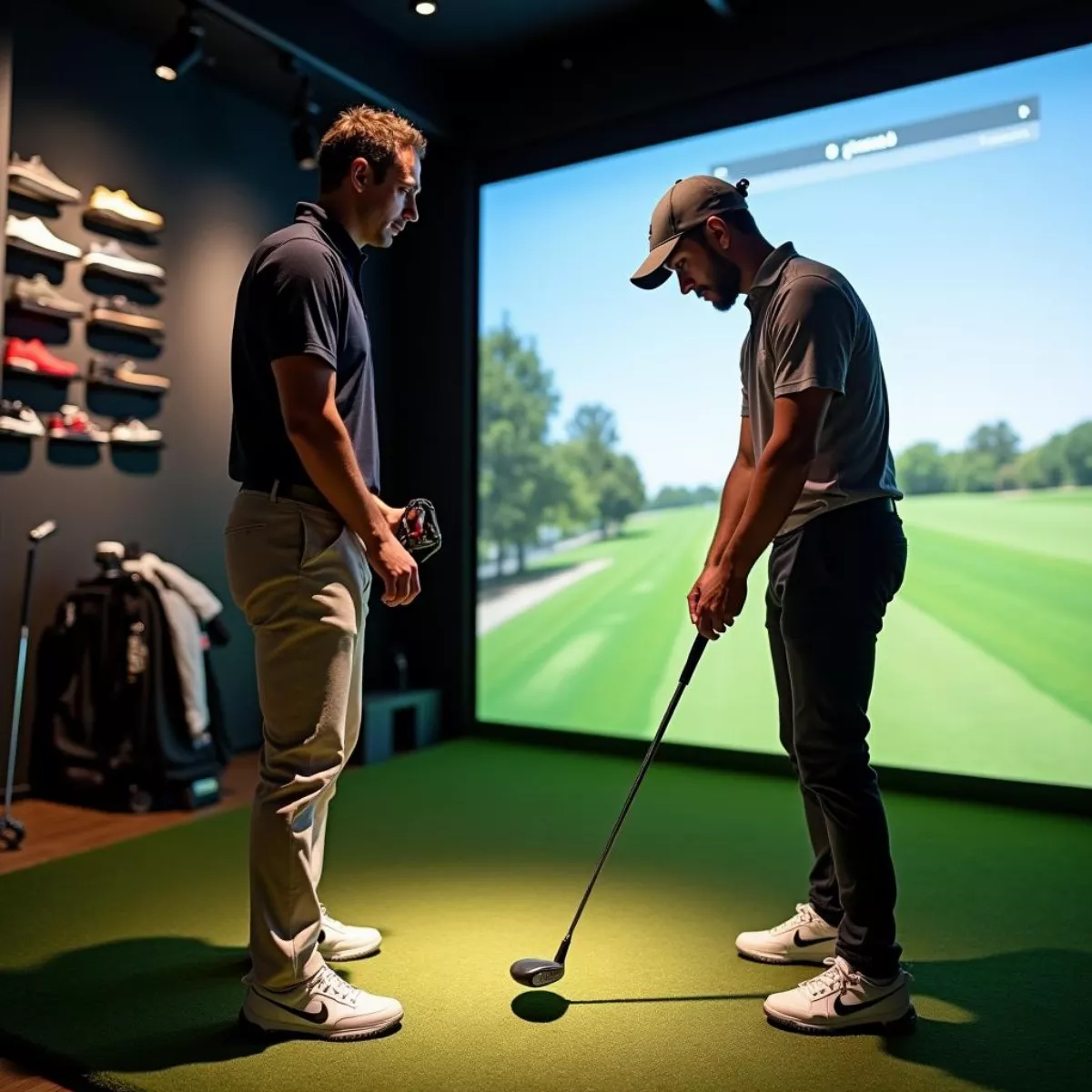 Golfer Getting Fitted For A Putter