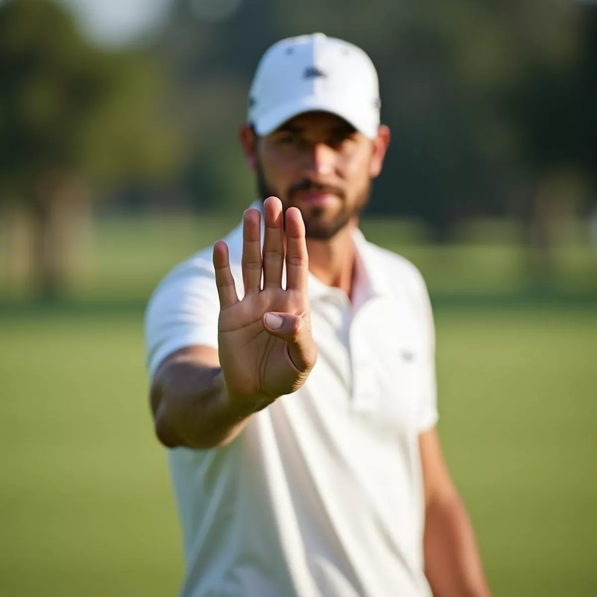 Golfer Giving Warning