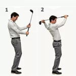 Golfer Demonstrating Hip Turn Sequence