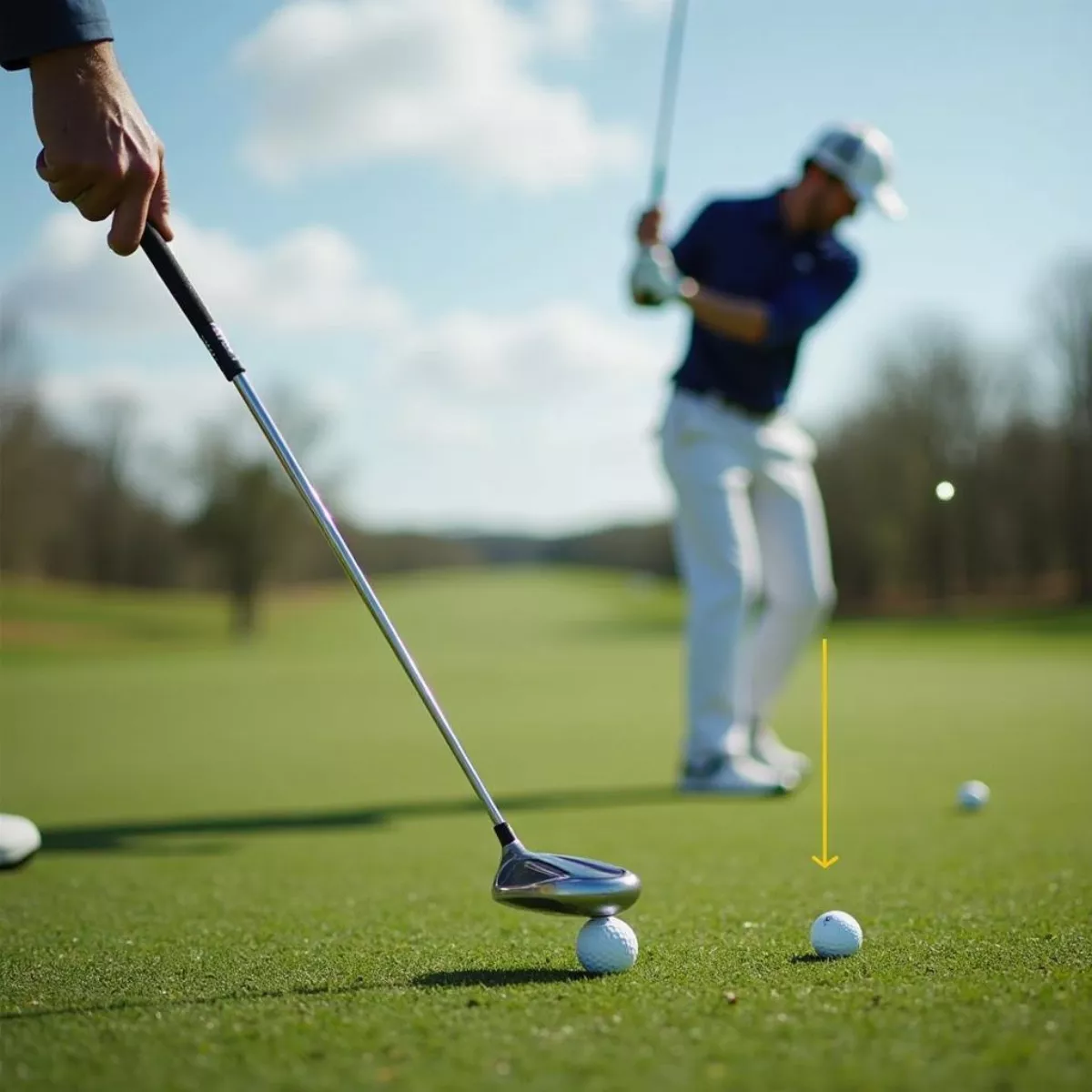 Golfer Hitting Approach Shot With Chrome Soft X