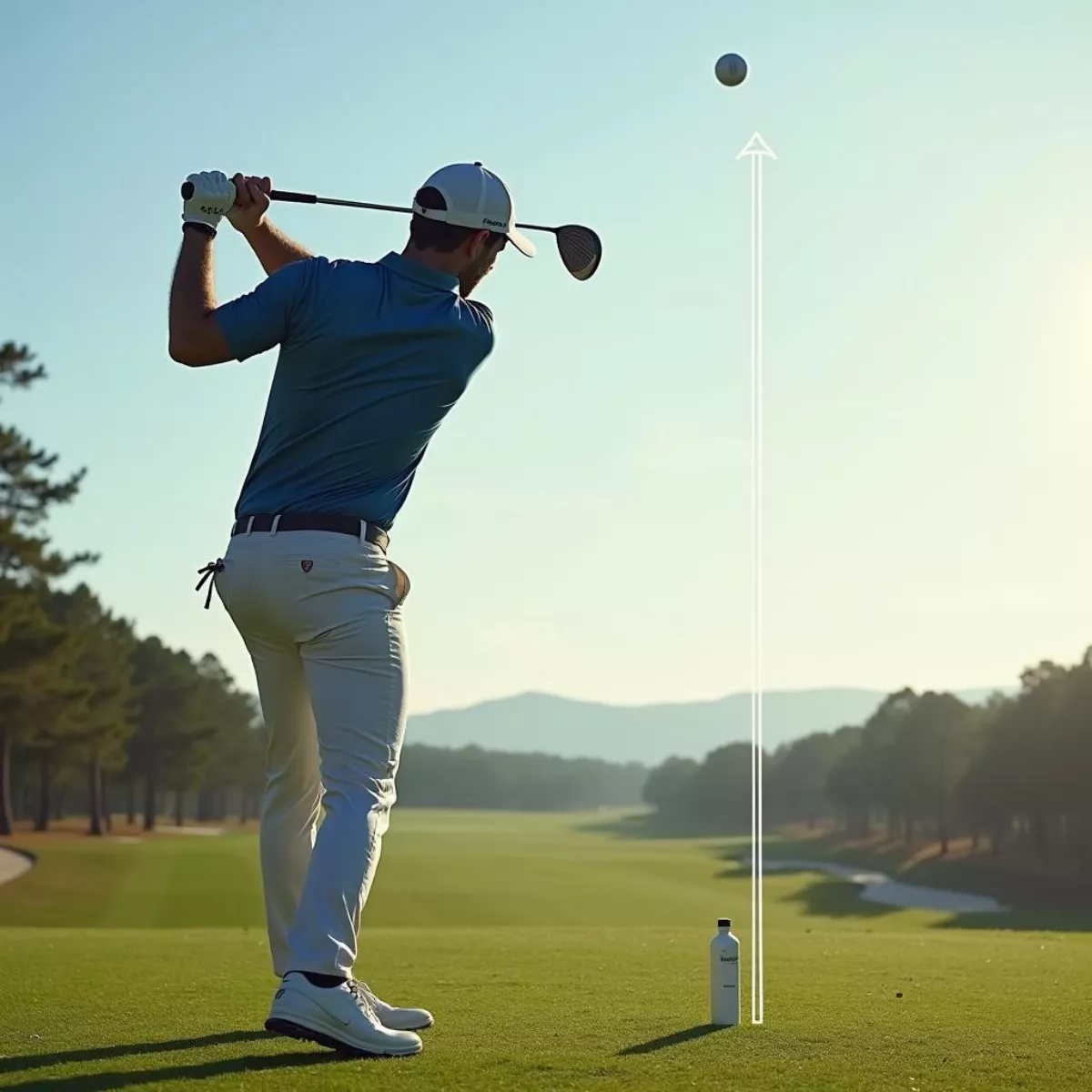 Golfer Hitting Driver In Windy Conditions