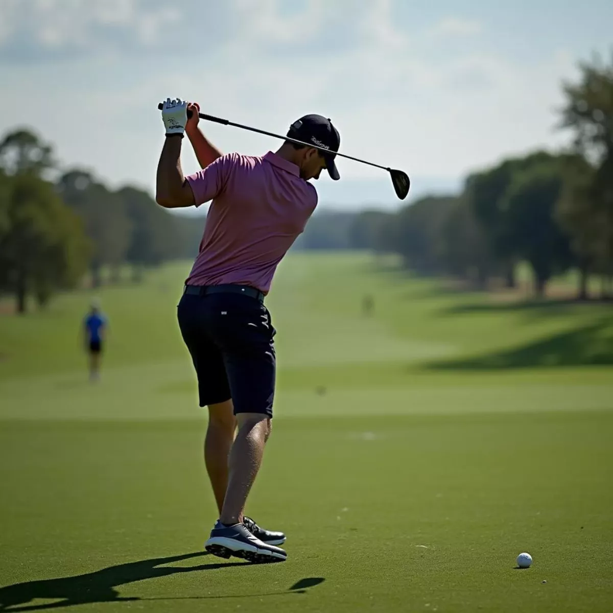 Golfer Taking A Shot With Callaway Apex Cf16 Iron