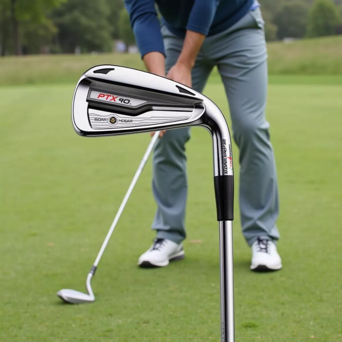 Golfer Using Ben Hogan Ptx Pro Iron