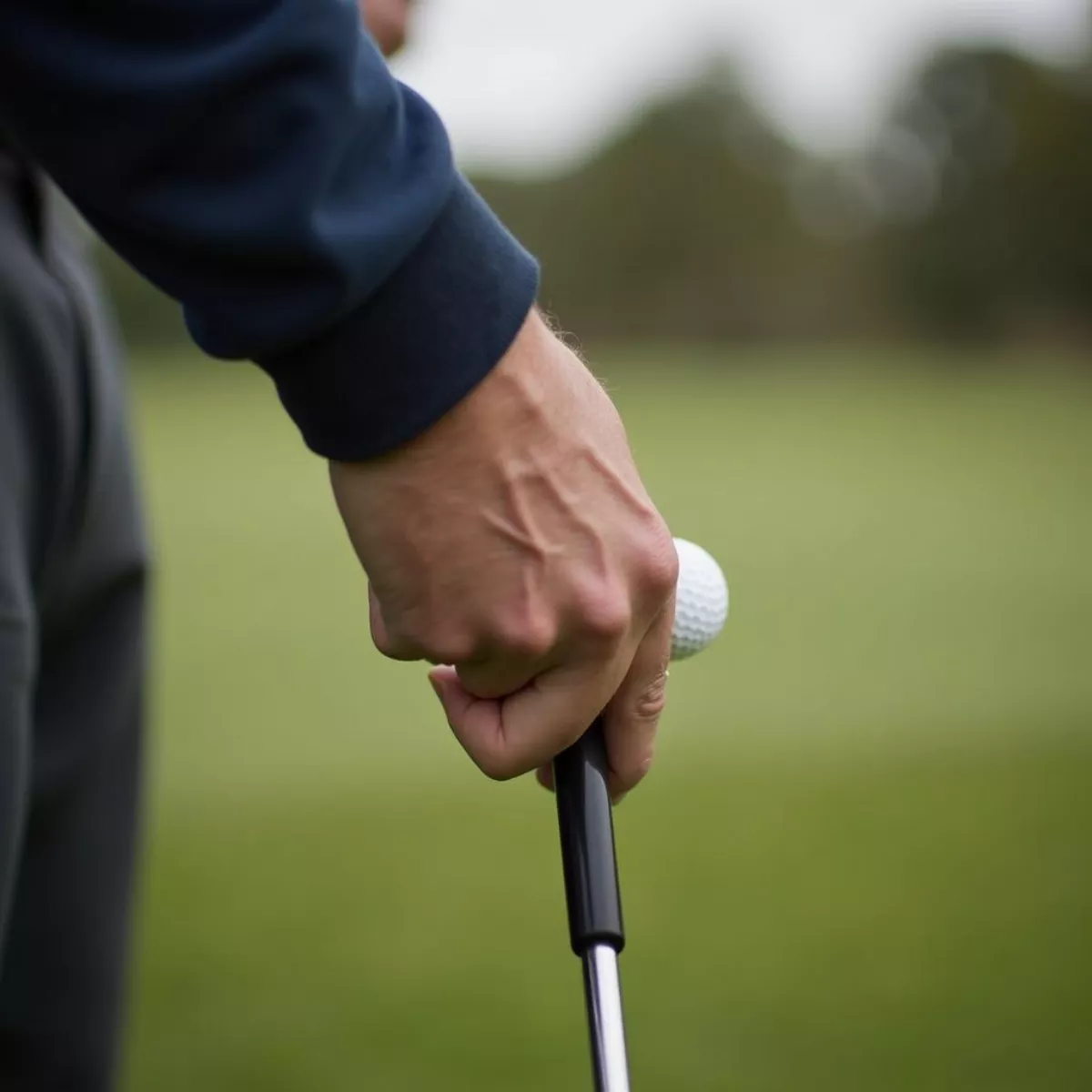 Golfer Using A Golf Blade