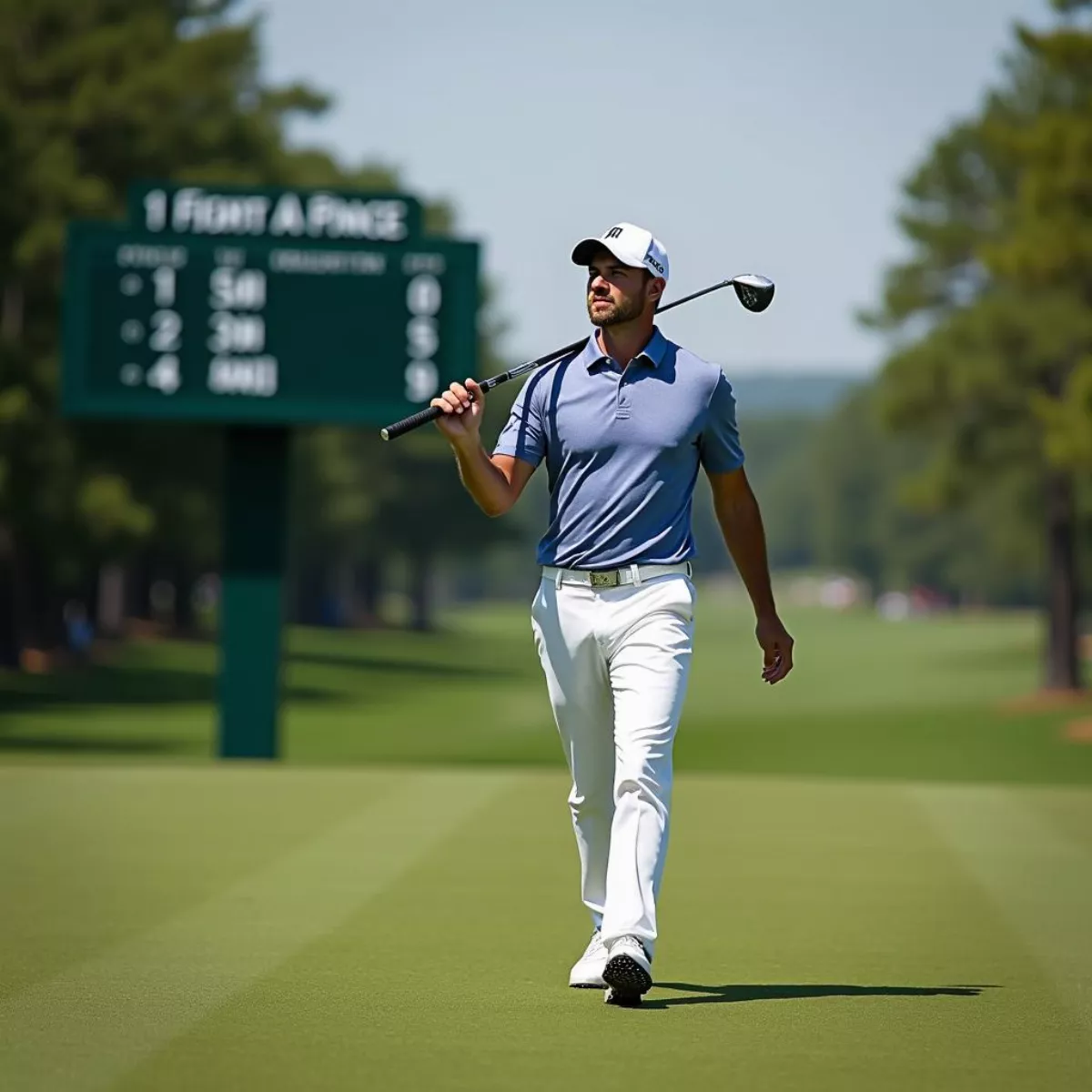 Golfer Leading A Tournament