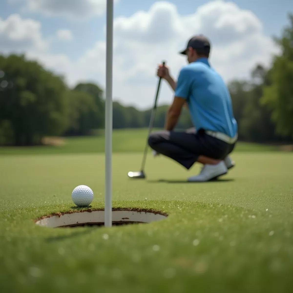 Golfer Preparing For A Chip Shot