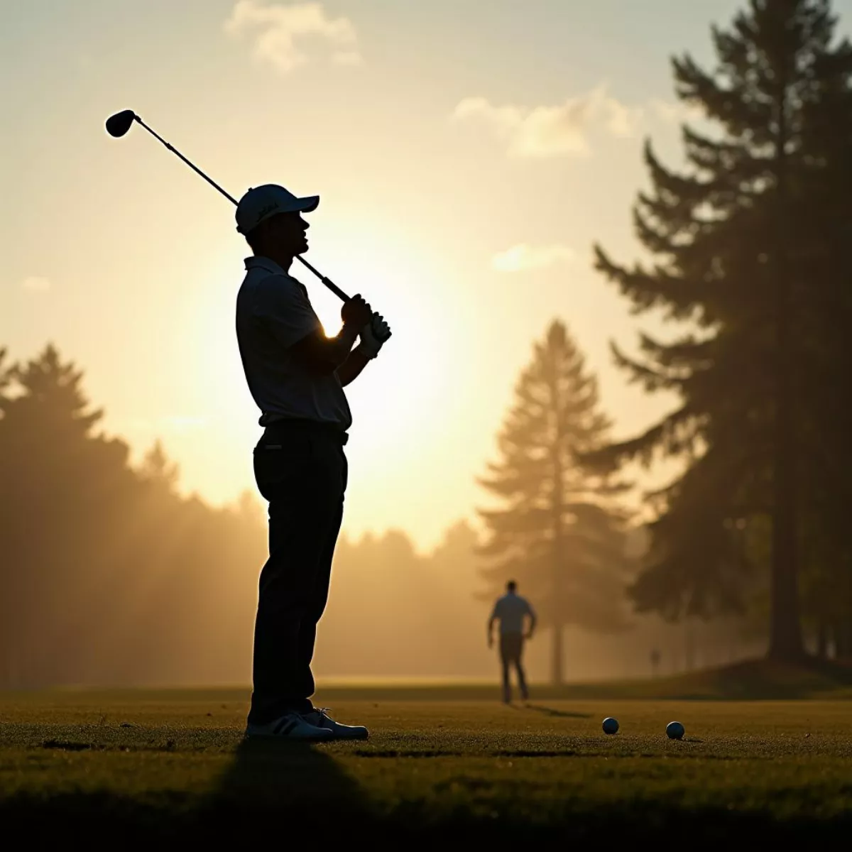 Golfer Preparing For A Tee Shot At Augusta National