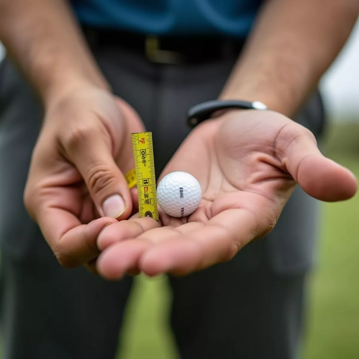 Golfer Measuring Hand For Grip Size