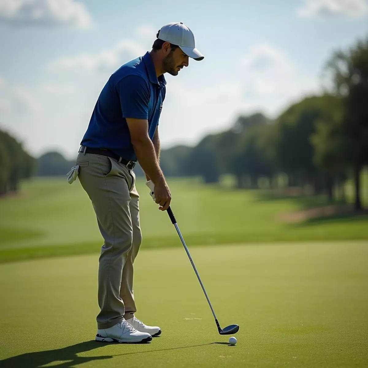 Golfer Preparing For A Shot