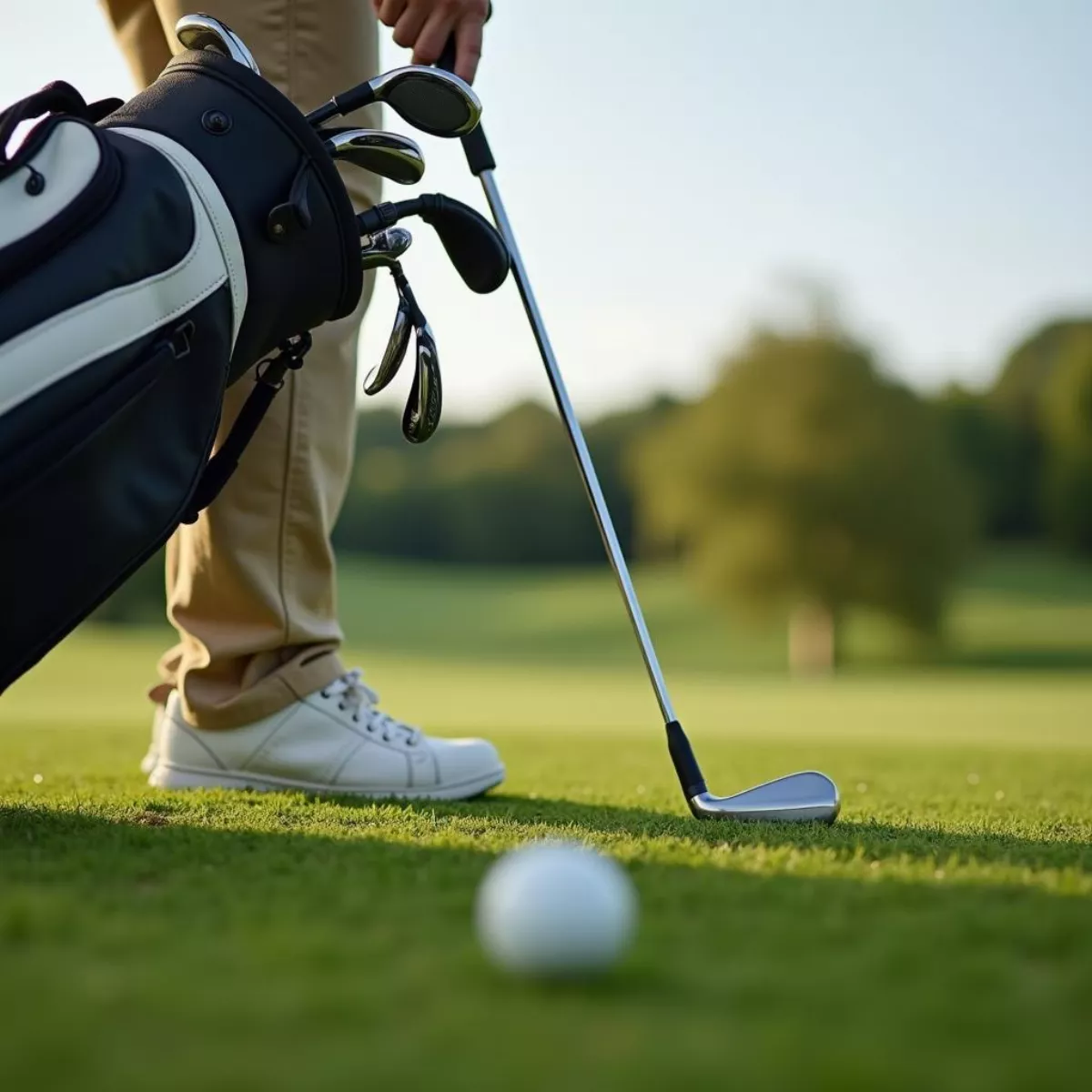 Golfer On The Course With Clean Clubs