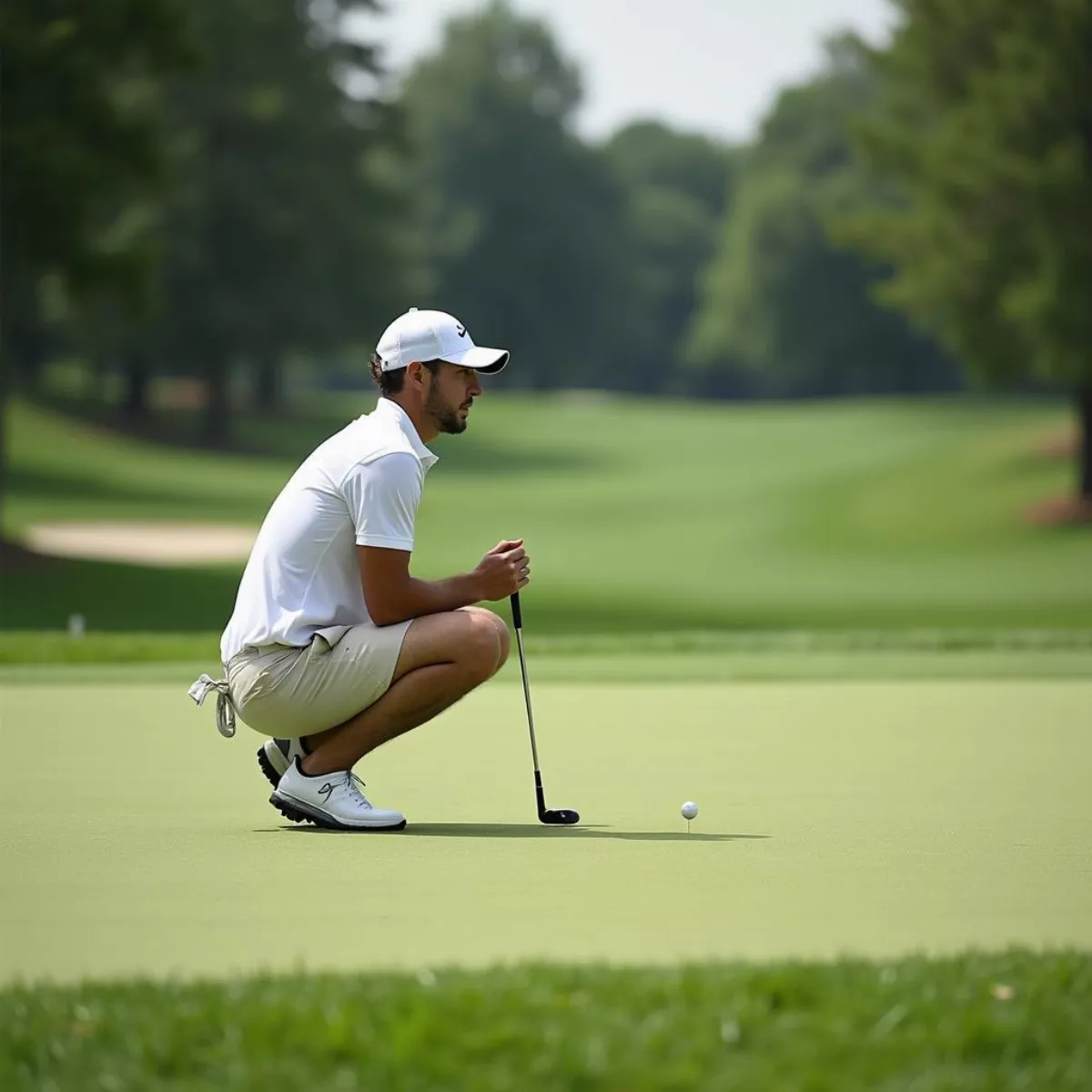 Golfer On Green Fringe