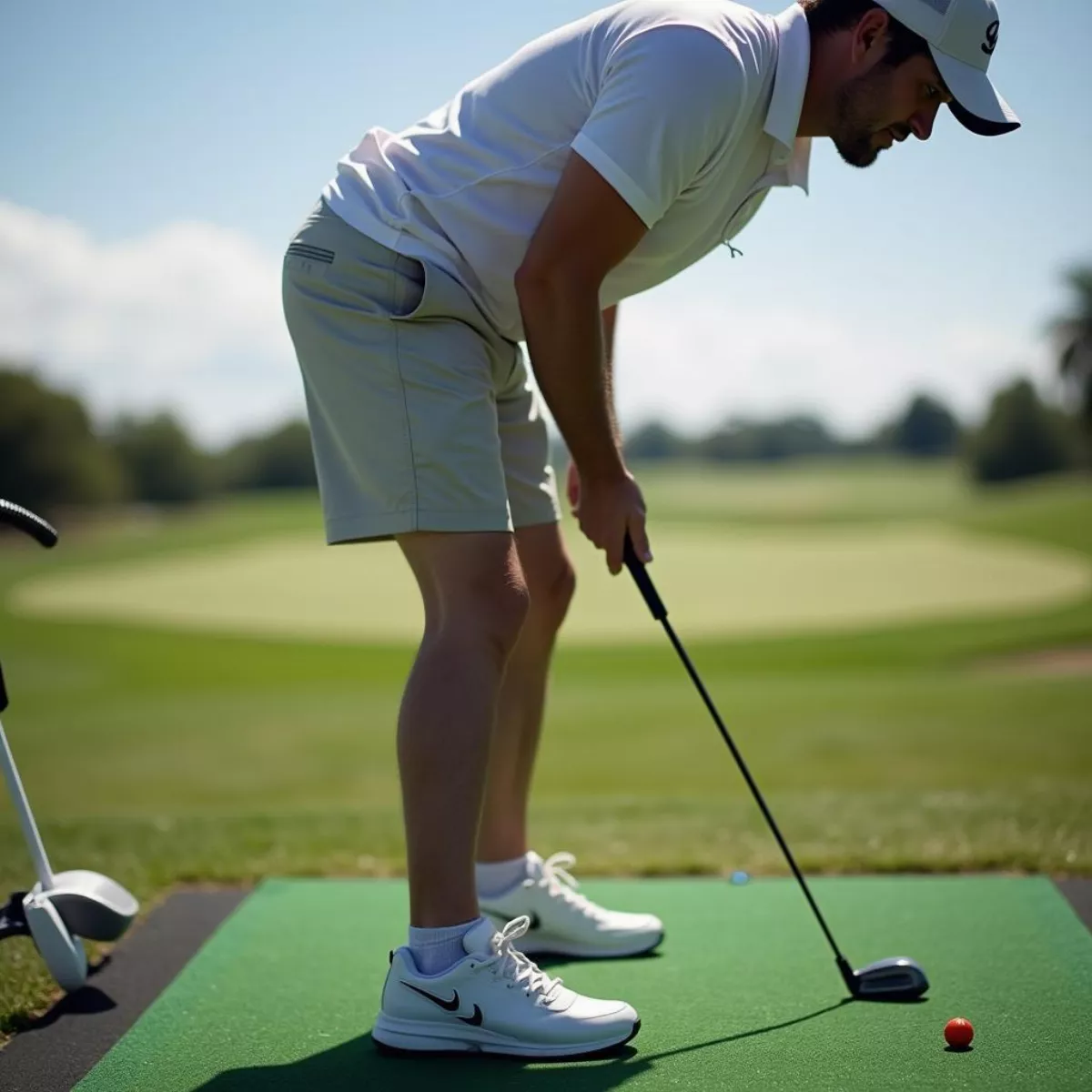 Golfer Practicing Swing