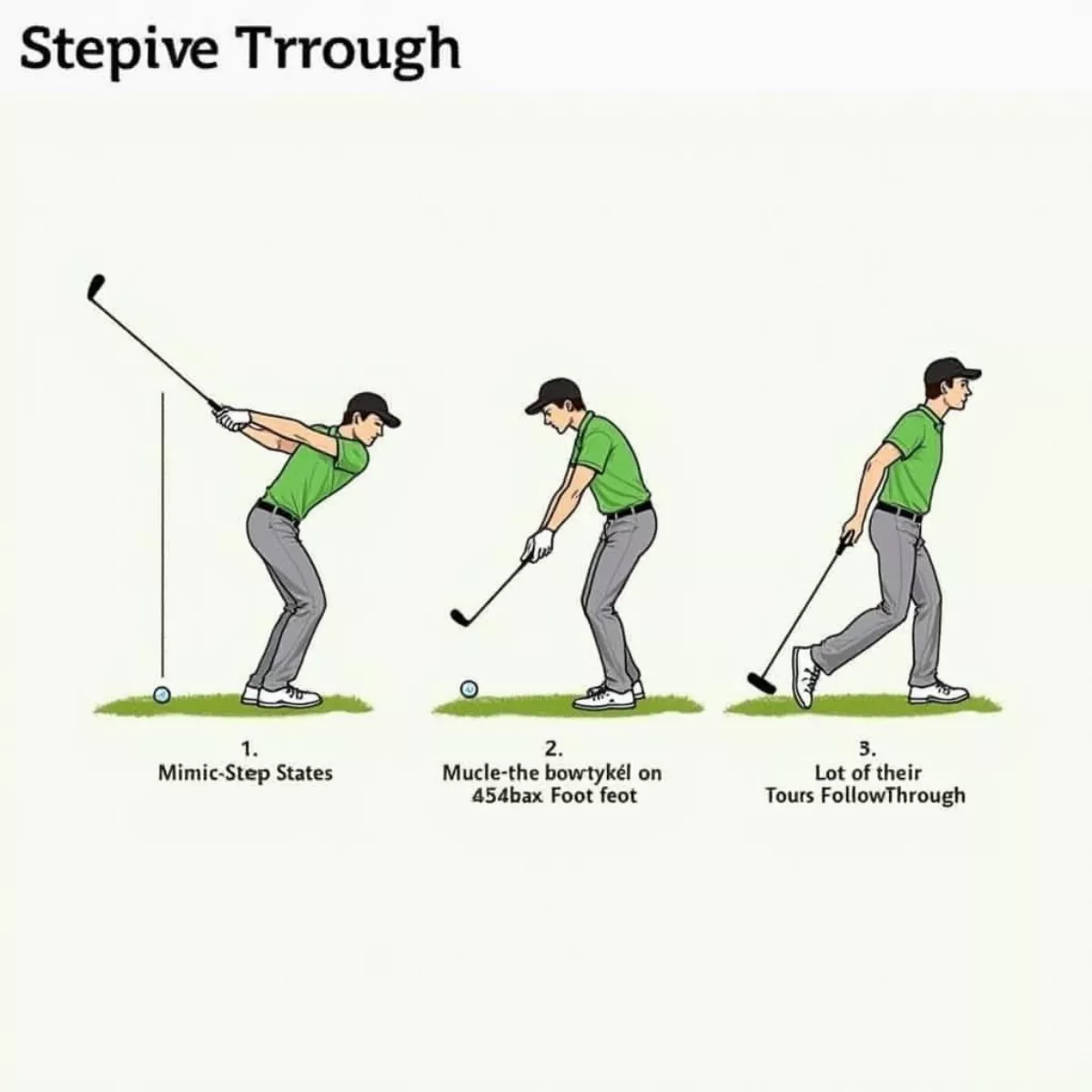 Golfer Practicing The Step Drill